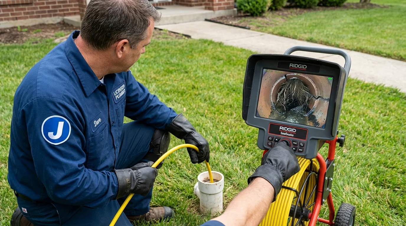 Sewer camera inspection being performed by Johns Plumbing LLC in Elk Point